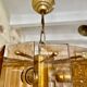 Veca chandelier glass structure brass, Spain 1960