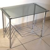 Glass and chrome coffee table 1970