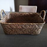 Basket / storage basket in woven rattan - Mid 20th century