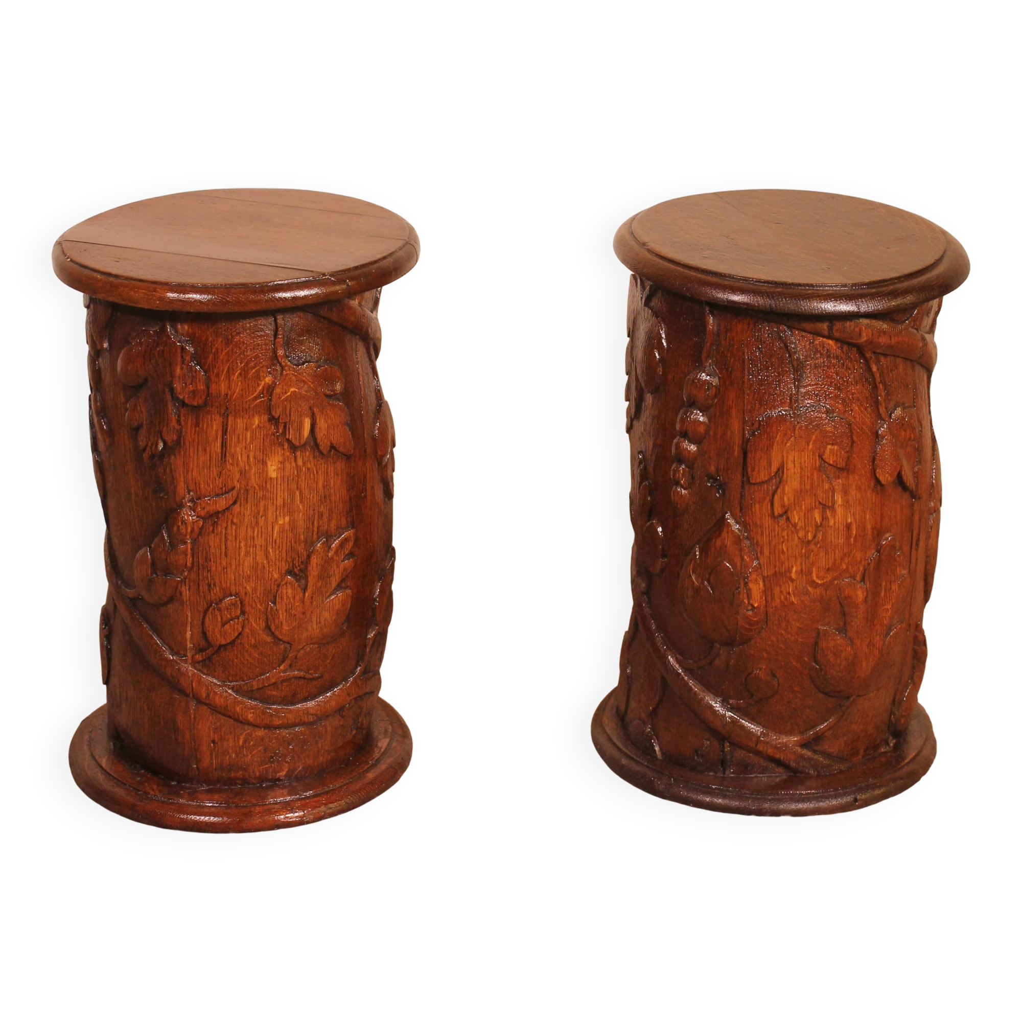 pair of 17th century oak bedside tables or sofa ends