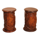 pair of 17th century oak bedside tables or sofa ends