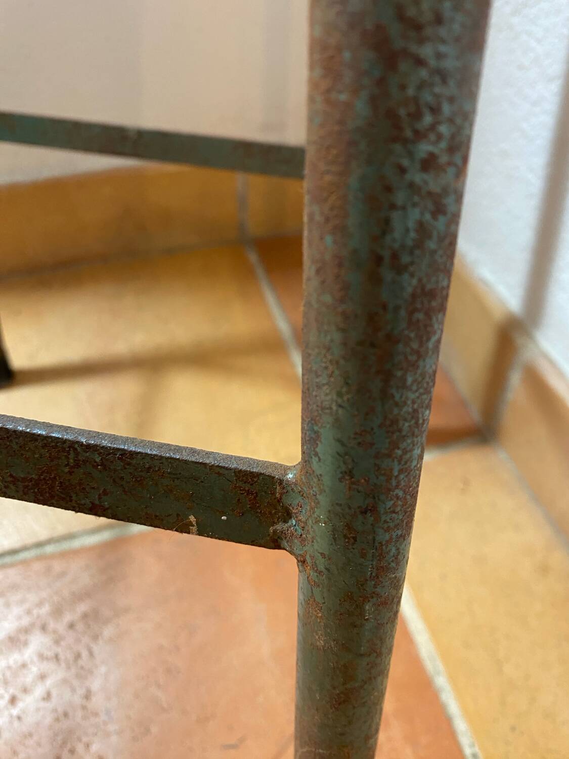 Vintage industrial metal stool