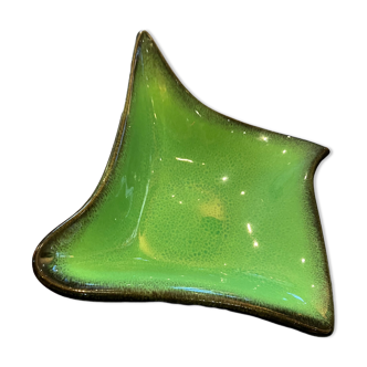 Coupe ceramidi en céramique vernissée verte et mordorée noire