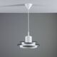 Doria pendant in opal glass with decorative aluminium discs