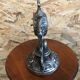 Old clock table clock baroque style metal gray made in italy vintage