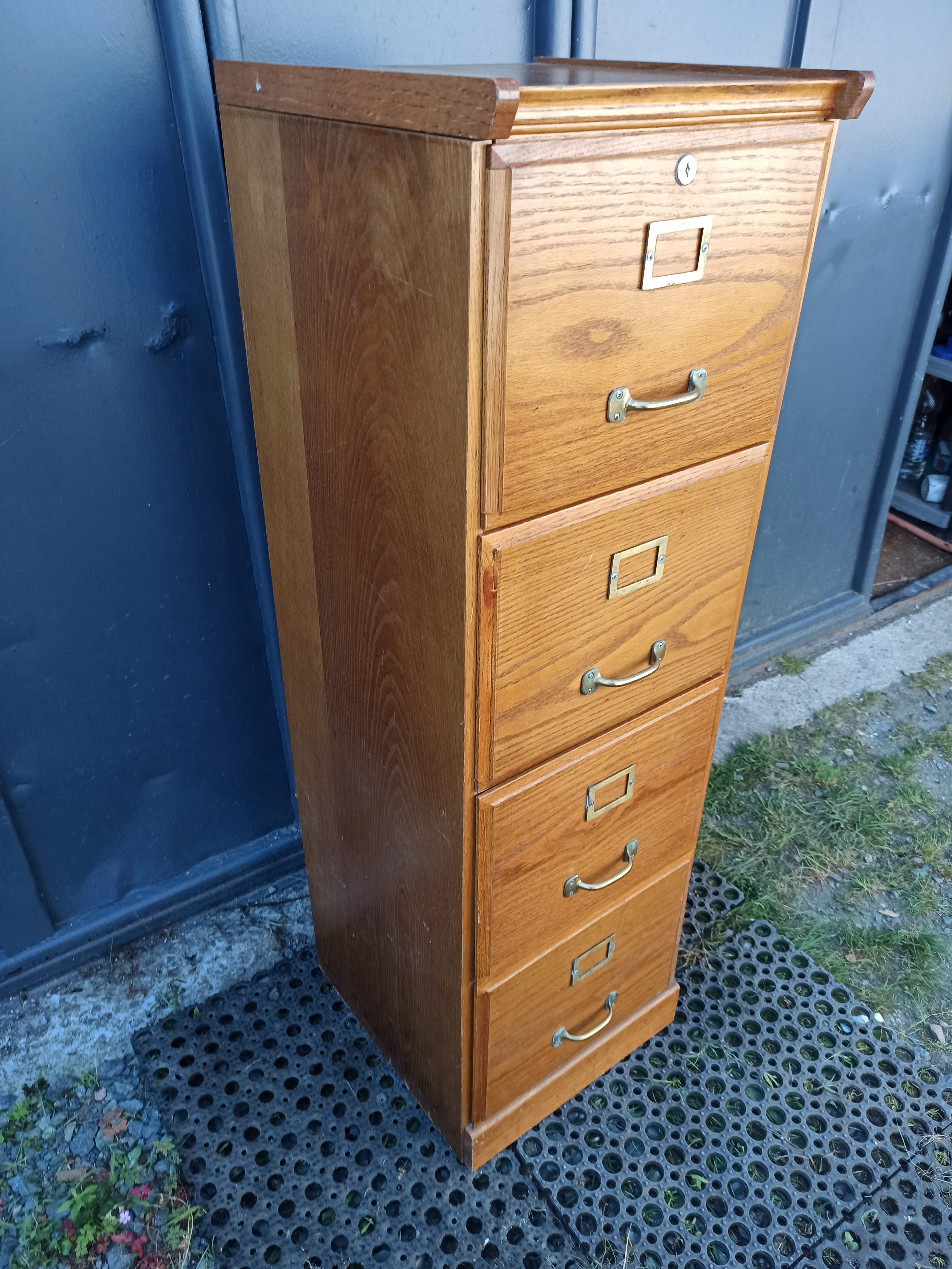 Oak curtain binder notary furniture 4 drawers