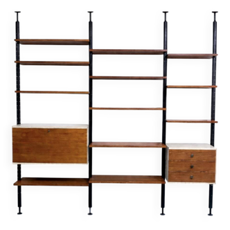 Wall Library or Floor/Ceiling walnut and rosewood