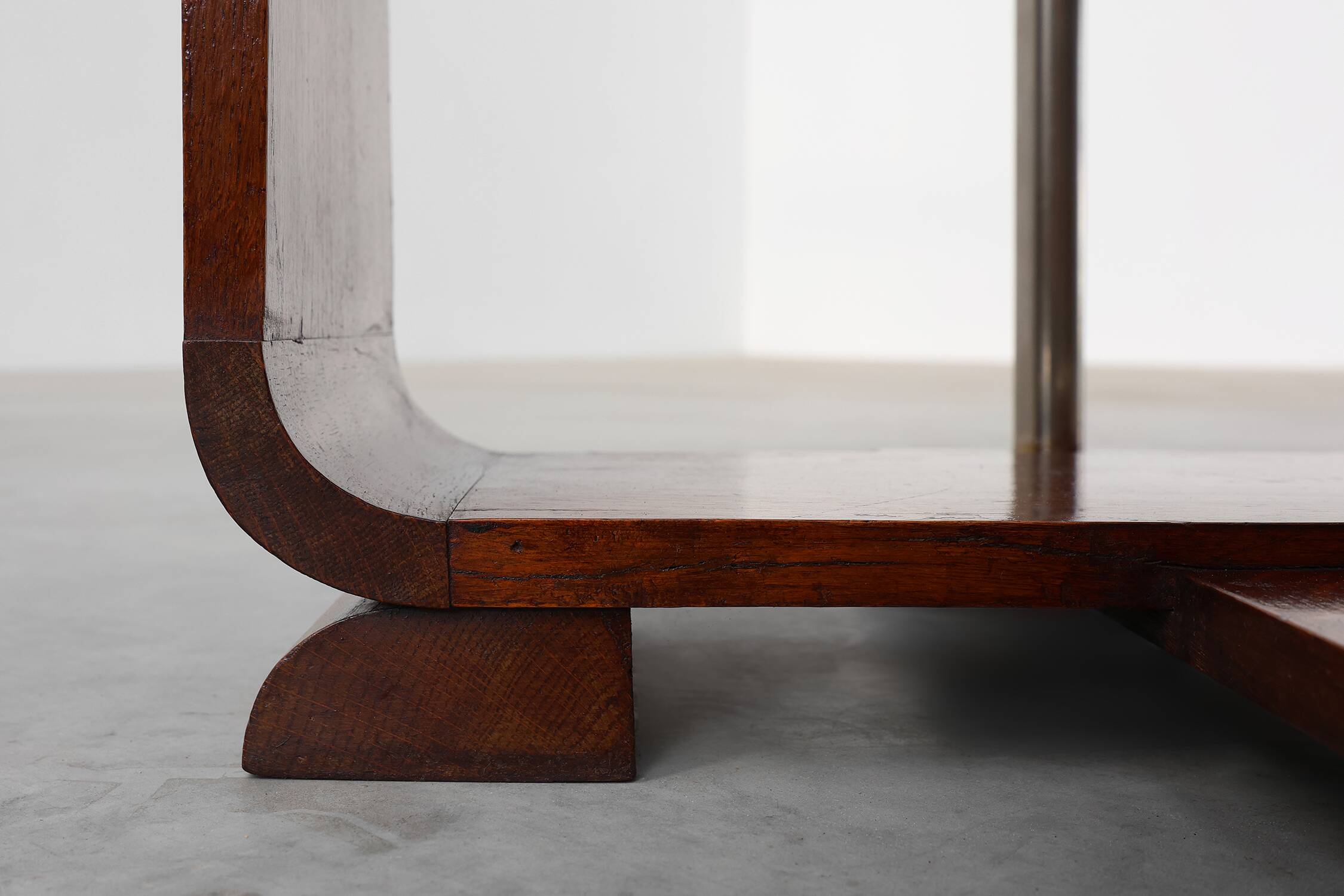 Art Deco square side table in oak veneer, France ca. 1925