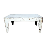White metal industrial coffee table
