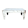 White metal industrial coffee table