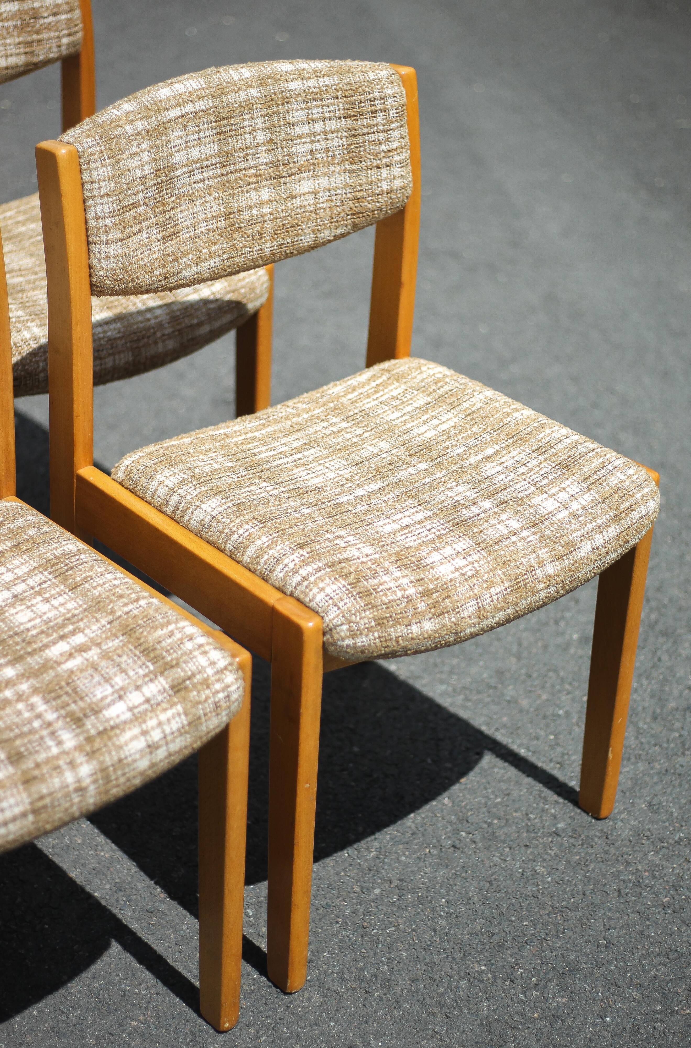 Dining room chairs X 6, vintage chair, vintage wood and fabric chair, series of chairs, decoration