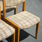 Dining room chairs X 6, vintage chair, vintage wood and fabric chair, series of chairs, decoration