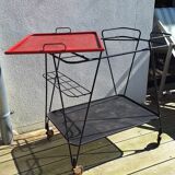 Metal serving trolley by Mathieu Matégot
