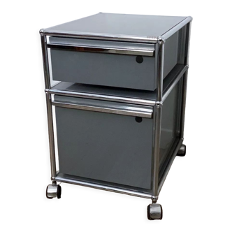 Grey USM Haller desk cabinet