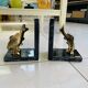 Pair of marble and brass bookends