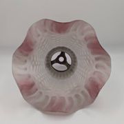 Pair of frosted glass tulips with pink edges, claws included