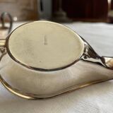 Set of two silver metal saucepans