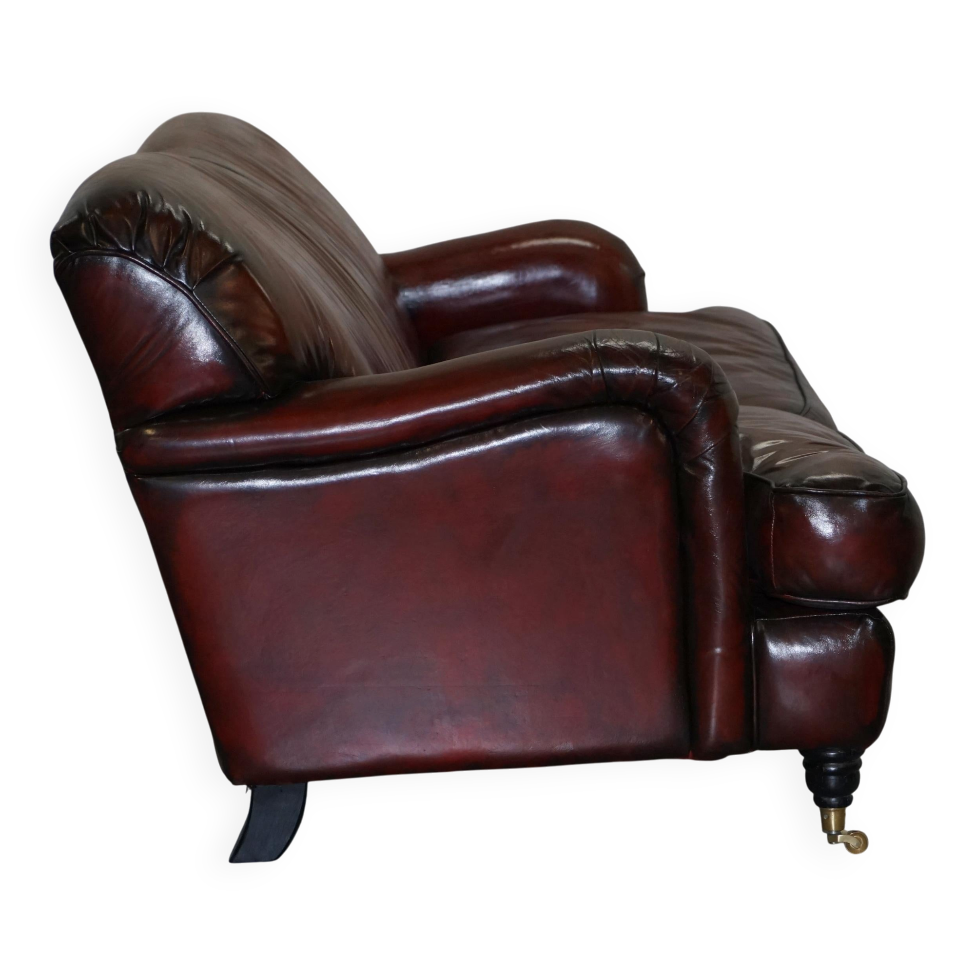 Restored leather canapé in Howard & Son style