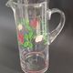 Carafe and four glasses in painted crystal, Hartzviller crystal factory, 1970