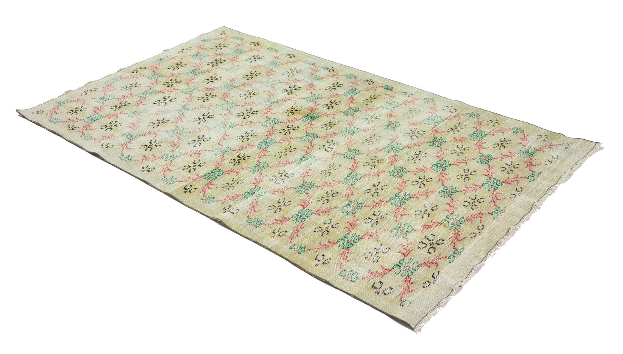 Anatolian handmade vintage rug 230 cm x 140 cm