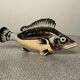 Porcelain fish bouquet holder or letter holder, Vallauris style, vintage 50s