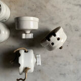 Set of 3 switches + porcelain electrical elements
