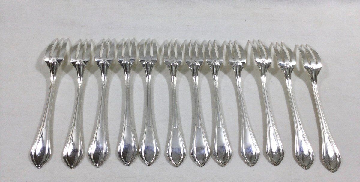 Sfam - 12 Art Deco Fish Cutlery