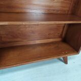 Teak compass foot bookcase shelf
