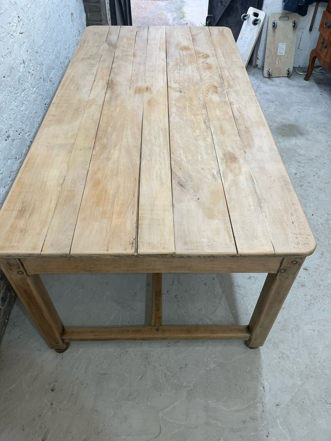 Light oak farmhouse table