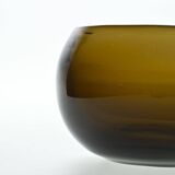 Small amber blown glass container by Claude Morin, Dieulefit circa 1970