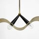 Mid Century brass ceiling lamp with a curved perforated sheet lampshade