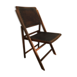 Leather folding chair
