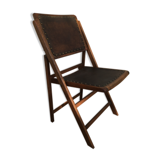 Leather folding chair