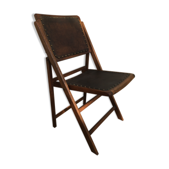 Chaise pliante cuir