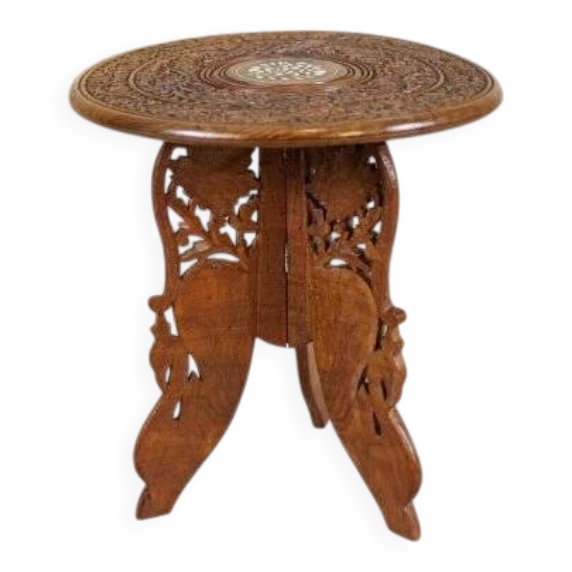 Small Early 20th Century Inlaid Side Table, 1950s