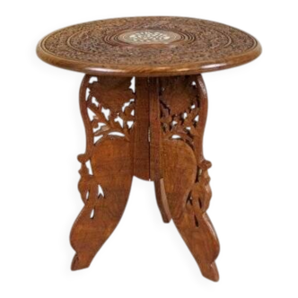 Small Early 20th Century Inlaid Side Table, 1950s