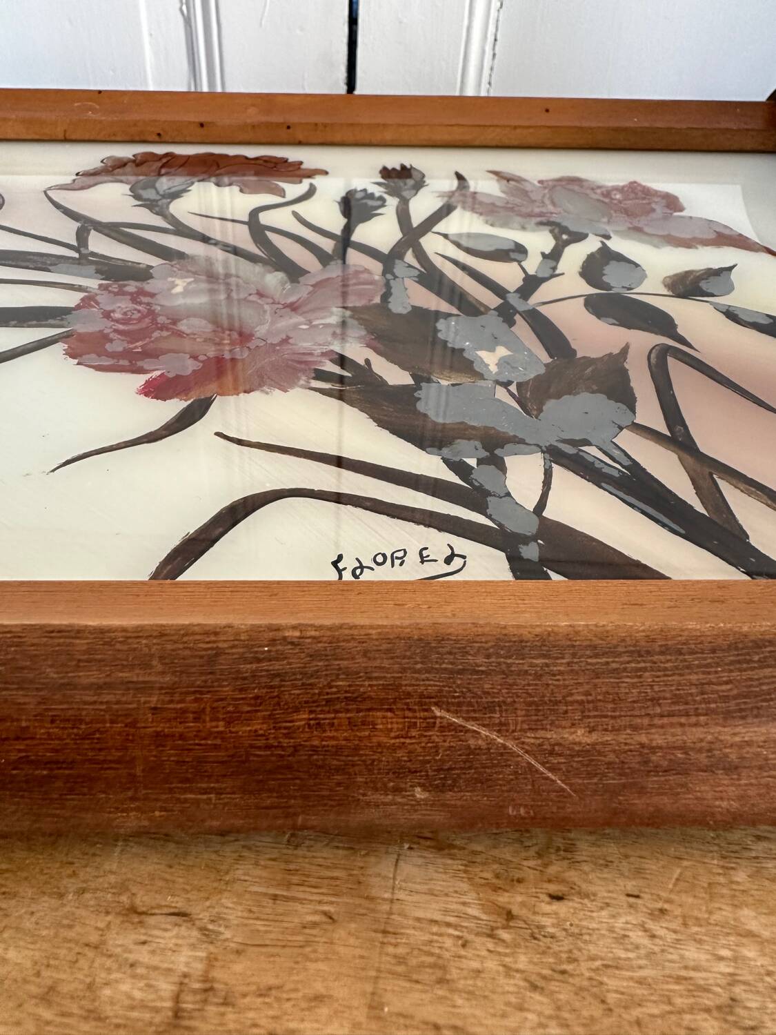 Large art deco tray signed Florel