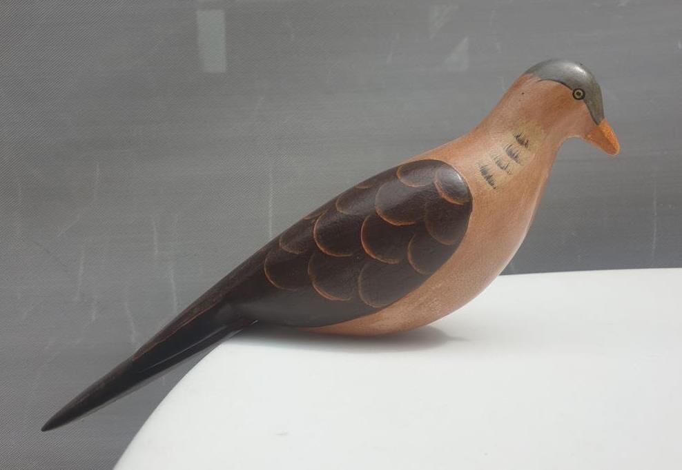 Carved painted wood dove