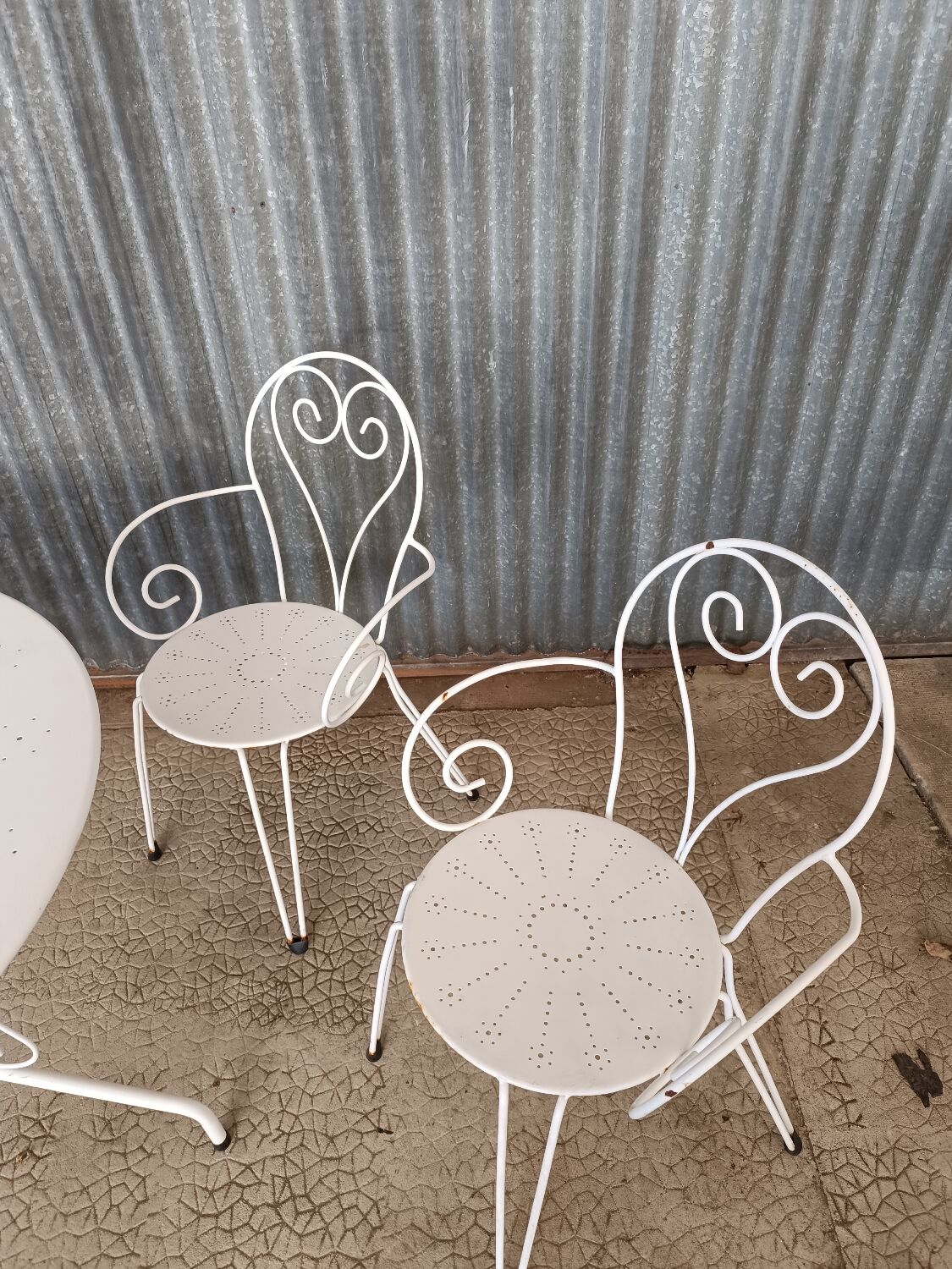 Wrought iron garden furniture