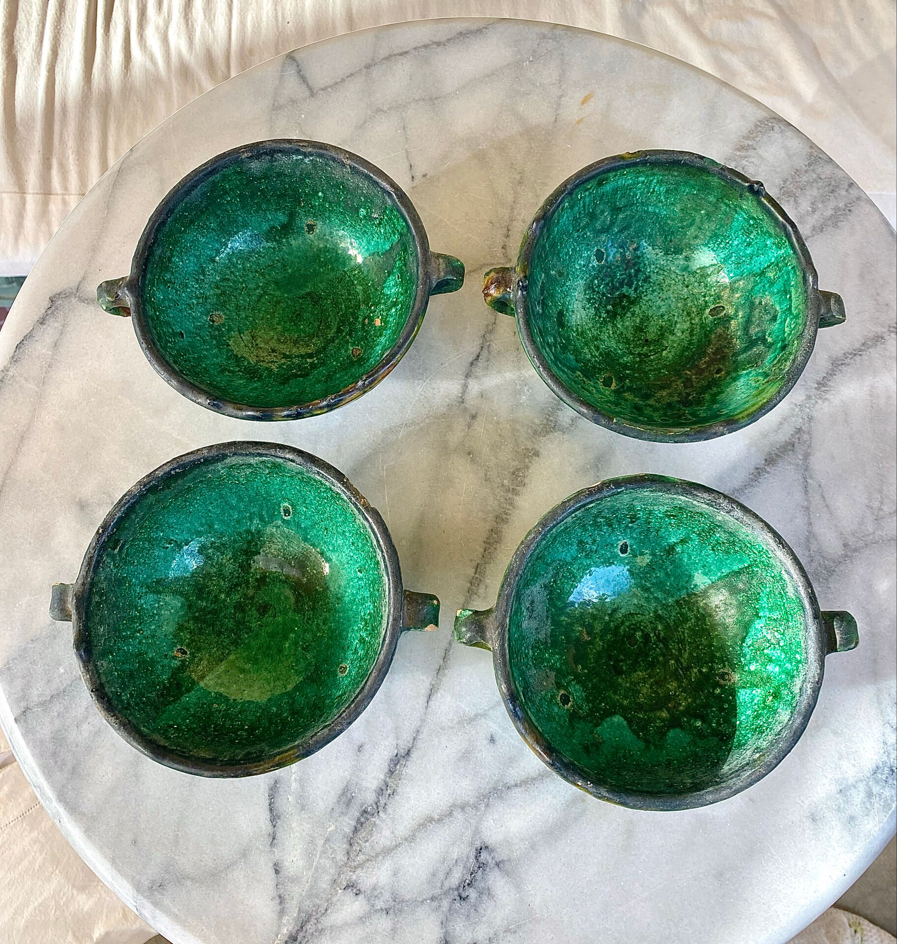 Ceramic set of cups and plates Tamegroute Morocco