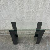 Iron console and shelves and glasses