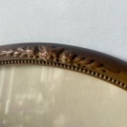 Cadre ovale en bois antique 32 cm x 25 cm
