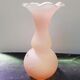 Old centrovetro vase pink opaline glass corolla neck made in Italy vintage