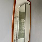 Vintage rectangular teak wall mirror 79x36cm