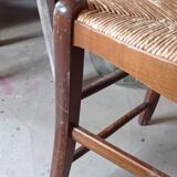 High back straw chair