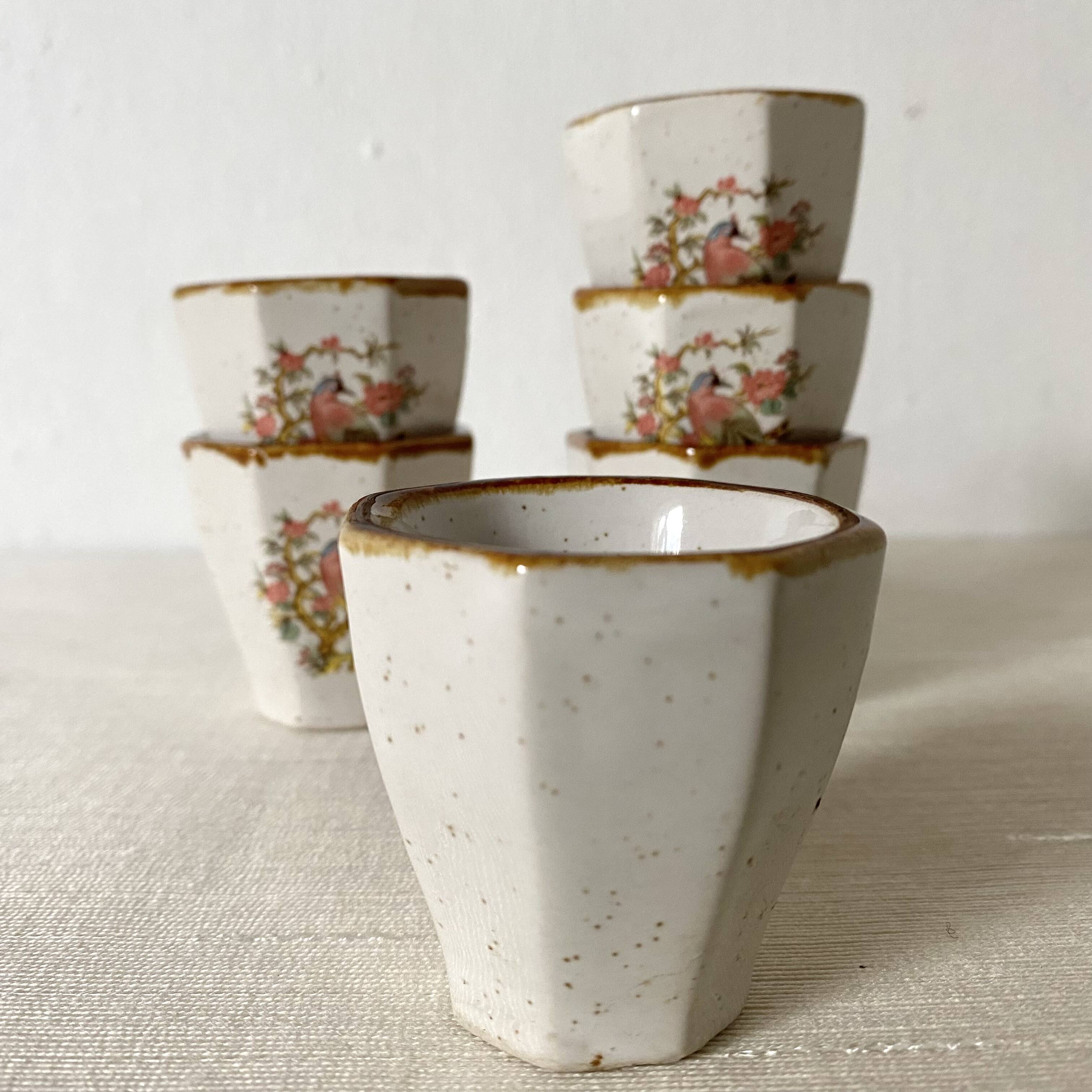 Egg cups or sake glass in 80s stoneware