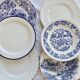 6 mismatched vintage blue and white dinner plates – Earthenware and porcelain