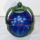 Vase en grès émaillé, à décor floral, signé e. lachenal – fin xixe
