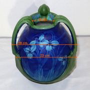 Vase en grès émaillé, à décor floral, signé e. lachenal – fin xixe
