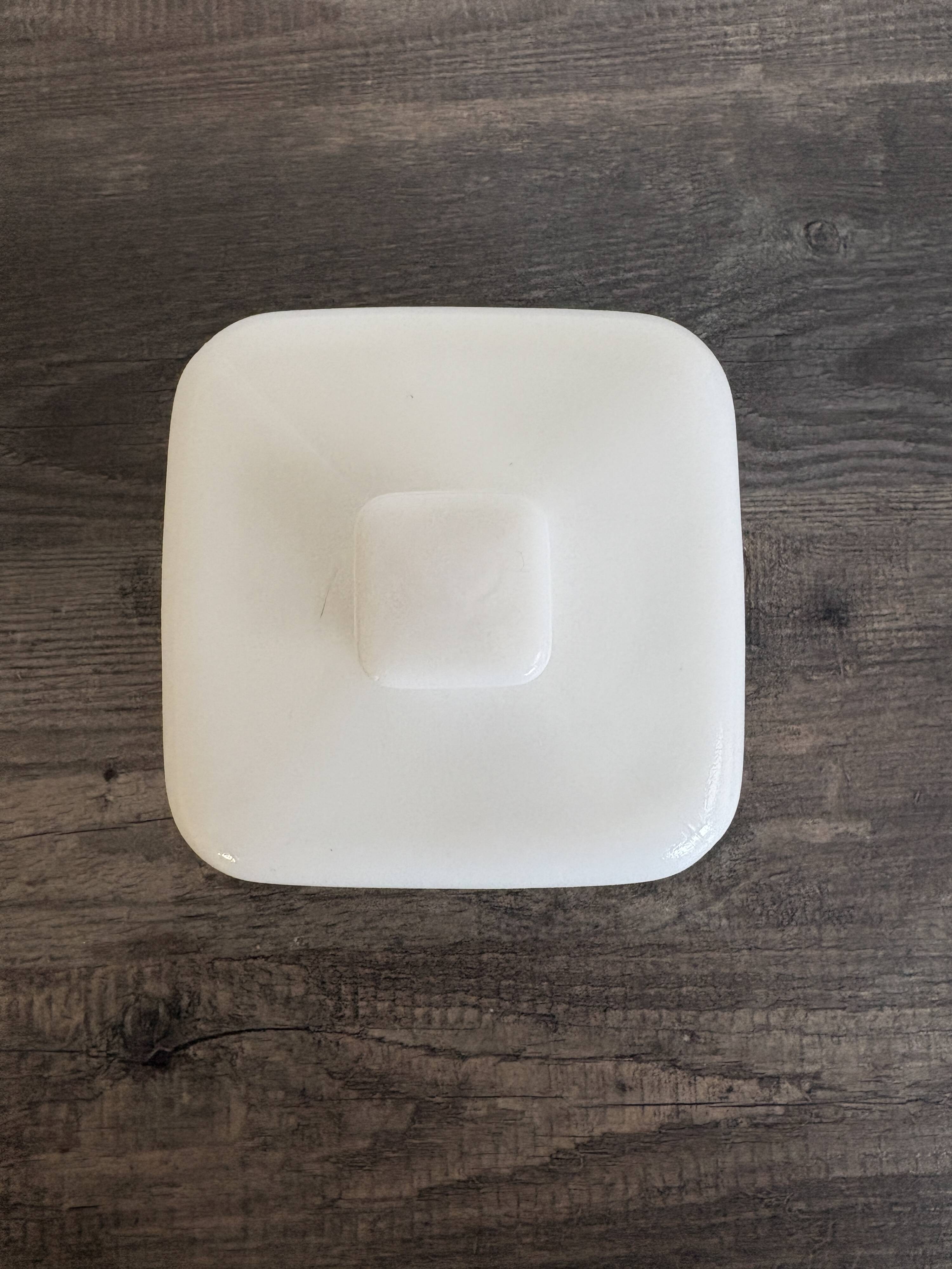 Vintage White Opaline Butter Dish 1970s